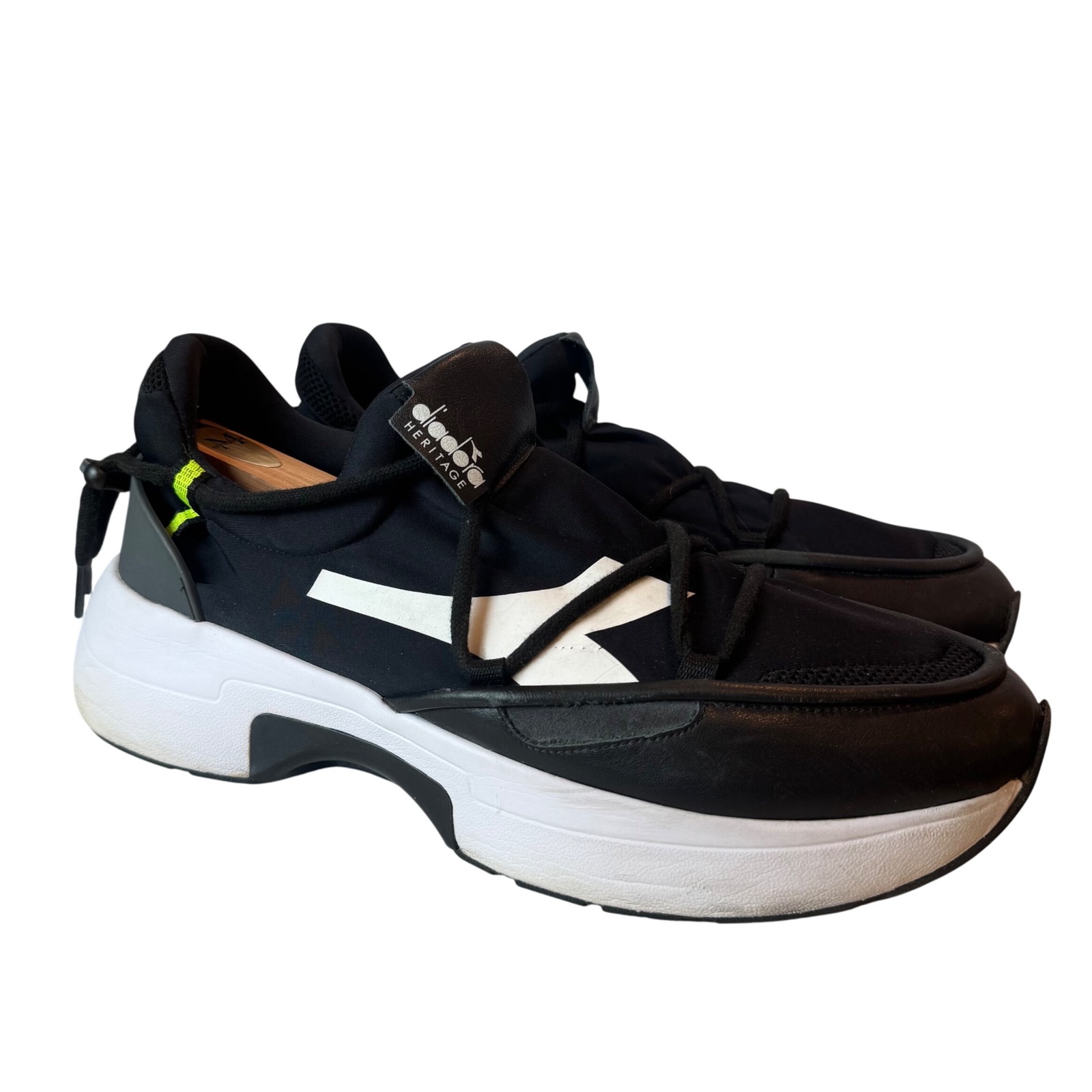 Diadora Heritage Txs Scafo Sneakers Men's 11.5 Usa Black White Chunky Sole *Read